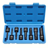 TUOSENG 8PCS Hex Bit Socket Set 1/2" Drive Metric Allen Key 80mm Impact CR-V Automotive Tools