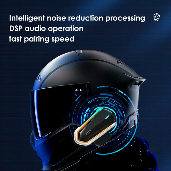BE6 300M Bluetooth 5.0 Motorcycle Intercom Helmet Headset (QS52) Noise-Canceling Earphone