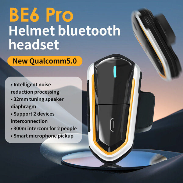 BE6 300M Bluetooth 5.0 Motorcycle Intercom Helmet Headset (QS52) Noise-Canceling Earphone