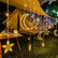 Solar Moon and Stars Party LED Curtain lights w/ Remote Outdoor Gear