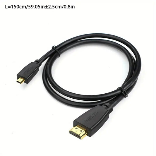 1.5M Micro HDMI to HDMI Male Cable 1.4V Gold Plated HD 1080P Digital For Camera