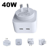 40W DUAL USB-C PD Fast Charging Wall Charger Mobile Accessories