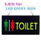 Toilet led sign Neon sign LED Sign 43cm x 23cm w/ 12V Power Adapter & Chain Ready-Made LED Signs