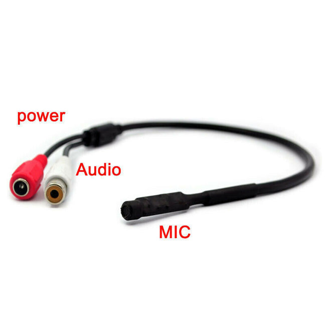 RCA 12V DC Microphone for CCTV Camera (M76) Surveillance Security Audio ...