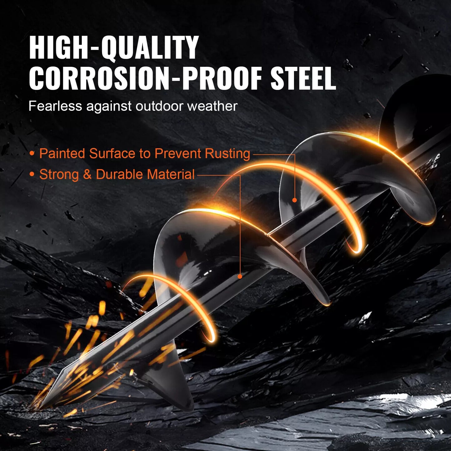 Garden Planting Drill Bit Earth Planter Post Hole Auger Digger 8x30cm or 8x60cm DIY & Home Tools