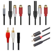 3.5mm AUX Female To 2 RCA Male Aux Auxiliary Stereo Audio AV Adapters