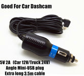 Mini-USB Angle Plug Car Charger for Dashcam Car Accessories