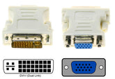 DVI-I male 24+5 Pin to VGA 15 Pin female Video Adapter M19 AV Adapters
