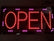12V Epoxy 'Open' LED Neon Sign 60cm x 30cm w/ 3 Modes & Power Adapter Ready-Made LED Signs