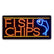 12V Epoxy 'Fish & Chips' LED Sign 48cm x 24cm w/ 2 Modes & Power Adapter Ready-Made LED Signs