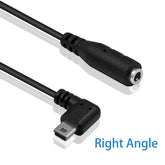 15cm Mini-USB Male to Aux Female Right Angled Cable Adapter AV adapters