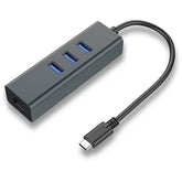 Ethernet 1000Mbps Type-C USB 3.0 HUB W/ RJ45 Adapter PC Accessories