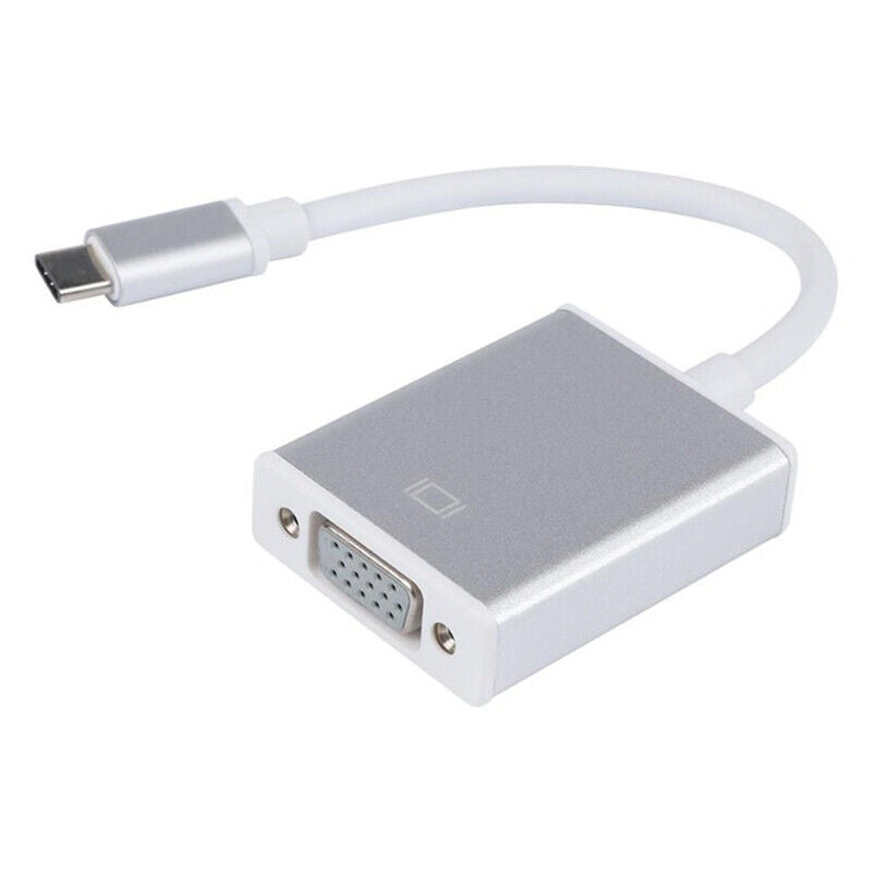 USB 3.1 Type C Male to VGA Female Adapter Converter Cable For (KS47) Mac 1080P