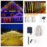 Solar 96 LED Joinable Icicle String Fairy Lights Party Effects