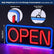 54x25cm LED Open Sign Remote Controlled W/ 12V Adapter & Chain Ready-Made LED Signs