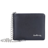 Baellerry Slim Men’s Wallet Card Bifold with Anti-theft Chain Minimalist Style Home Essentials