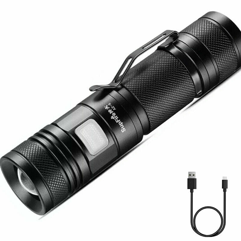 SUPERFIRE 15W Tactical flashlight Rechargeable Zoom Torch Removable b ...