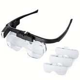 USB Rechargeable 1.5-4.5X Magnification Head-Mounted Magnifying Glass W/ LED DIY & Home Tools