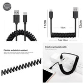 1m Coiled Spring Type-C USB C Charging Cable Mobile Accessories