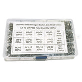500PCS Bolts Nuts kit M3 M4 M5 Screw Sets Stainless Steel Sink Sunk Head Box Kit DIY & Home Tools