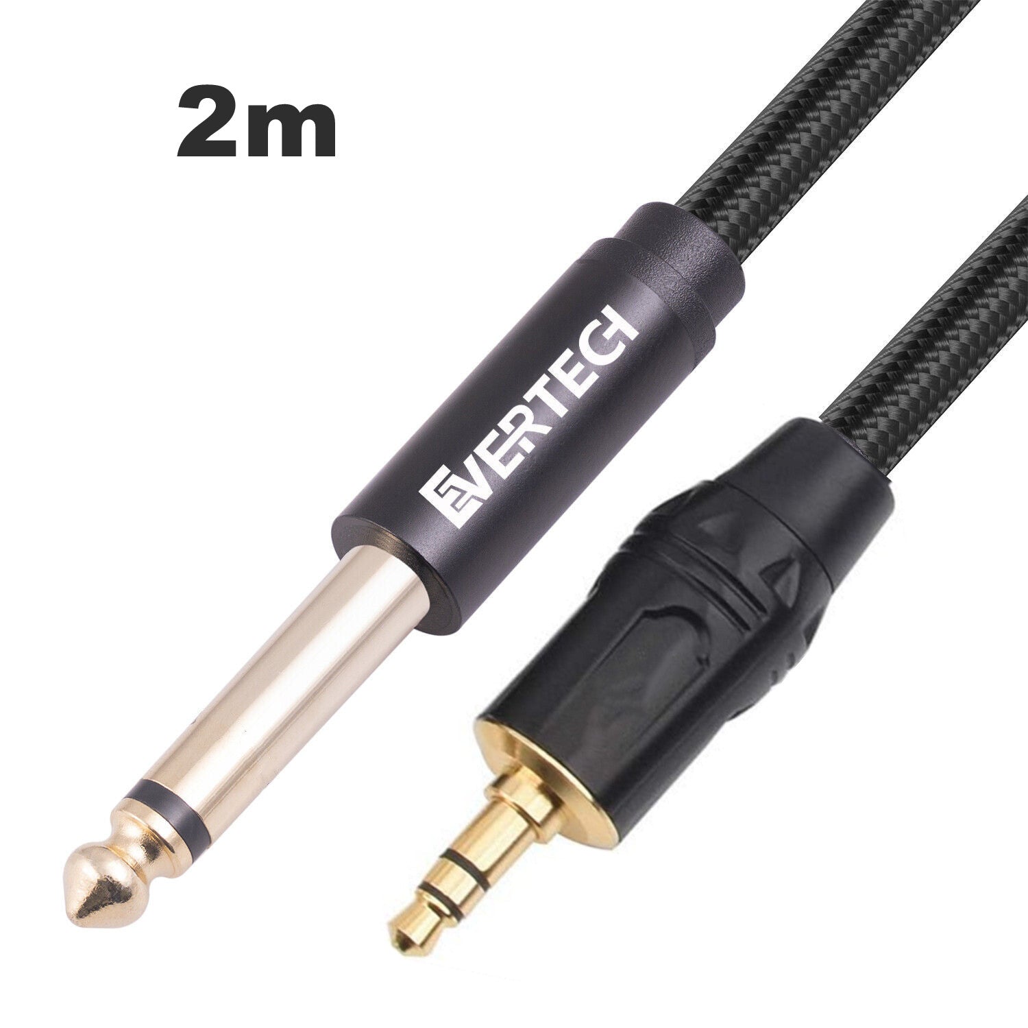 3.5mm Stereo to 6.35mm Mono 1/4 inch Amplifier Guitar Fabric Cable Audio Lead