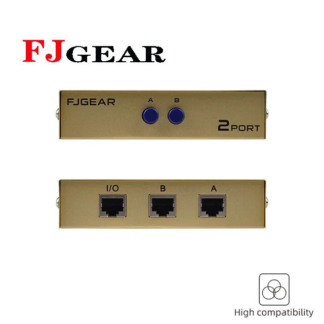 2 Ports RJ45 Network Switch Box Data & Communication