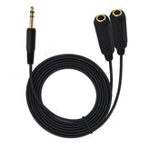 1.8M 6.35mm TRS Stereo to Dual 1/4" TRS Stereo Adapter Y Splitter AV Adapters