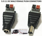 12V DC Male Female Solderless Terminal Adapter LED Strip CCTV Camera Accessories