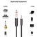EVERTECH 3.5mm to 6.35mm Stereo 6.5mm 1/4 inch Amplifier Guitar Fabric AV Cables