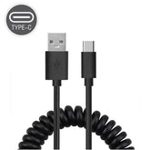 1m Coiled Spring Type-C USB C Charging Cable Mobile Accessories