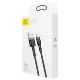 Baseus 1-2M Charging Cable For iPhone Gray & Black Cafule Fast USB 1.5A-2.4A Mobile Accessories