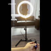 LED Ring Light Selfie Ring Lamp W/ Phone Holder Online Photo Take Table Stand Mobile Accessories