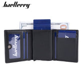 Baellerry Men's Slim RFID Tri-Fold Wallet with Card Holder Pop-Up Ejector Black Home Essentials