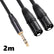 EverTech Balanced 6.35mm TRS Male to Dual XLR Male Y Splitter Cable 1.5m 2m AV Cables