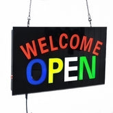 Welcome Open Led Sign 60cm x 30cm w/ 12V Power Adapter Chain Ready-Made LED Signs