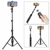 YUNTENG VCT-1388 Aluminum Tripod Selfie Stick with Phone Holder Remote Control Mobile Accessories