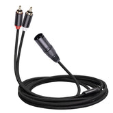 1M XLR Male to 2 RCA Male Y Converter Cord AV Cables