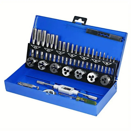 32pcs Metric Tap and Die Set M3–M12 Threading Tool Kit with Metal Storage Case