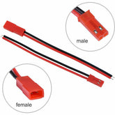 1 pair 10cm JST 2Pin Male Female Connector 24AWG L15 Plug For RC Battery Power supply/Charger