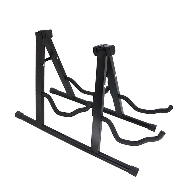 Folding Double Guitar Stand Floor Rack Electric Acoustic & Bass Gig ...