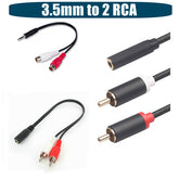 3.5mm AUX Female To 2 RCA Male Aux Auxiliary Stereo Audio AV Adapters