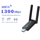 2.4G and 5G Dual Band AC1300 USB 3.0 Wi-Fi Wireless Adapter Dong1e PC Accessories