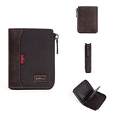 Men's Slim RFID Wallet Stylish Short Bifold Coin Purse with Zipper Colorblock Home Essentials