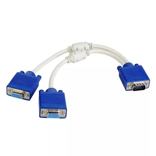 VGA Male to Dual 2 VGA Female Y Splitter AV Adapters