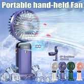 Hand-held Rechargeable Fan Mini Portable Folding Desk Cooler Fan w/ Phone Stand Home Essentials