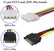 20cm 15 Pin SATA Male to 4 Pin Molex 2 Female IDE HDD Power Cable 20cm PC Accessories