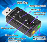 VIRTUAL 7.1 USB 2.0 to 3D AUDIO SOUND CARD EXTERNAL ADAPTER KS02 PC Accessories