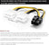 20cm Dual Molex 4 Pin to 8 Pin PCI-E Express For Video Card Power Cable PC Accessories