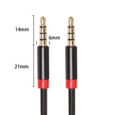 1M 4 Pole 3.5mm Aux Male to Male cable AV CABLES