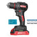 Drill Driver Cordless Impact Hammer Drill Brushless w/2pcs 21V Battery DIY & Home Tools